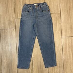 Madewell High Rise Pull On Jeans Womens 25 Elastic Waist Relaxed Fit